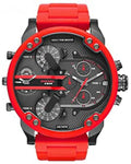 Diesel DZ7370 Mr. Daddy 2.0 Chronograph Men's Watch – Black Dial & Red Silicone Strap