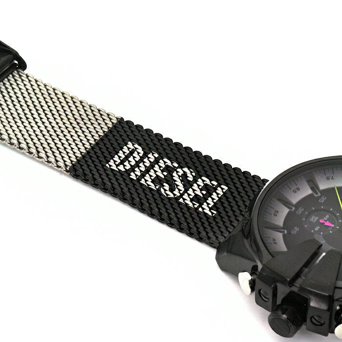 Diesel DZ4514 Mega Chief Chronograph Men's Watch – Black Dial & Black Mesh Bracelet