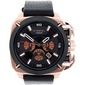 Diesel DZ7346 BAMF Chronograph Men's Watch – Black Dial & Black Leather Strap
