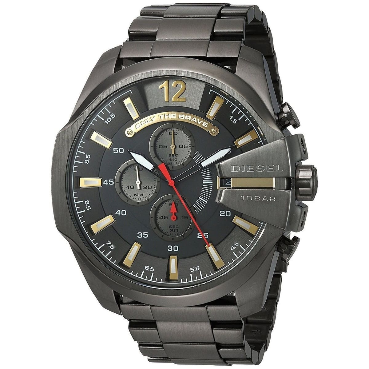 Diesel DZ4479 Mega Chief Chronograph Men's Watch – Grey Dial & Black Stainless Steel Strap